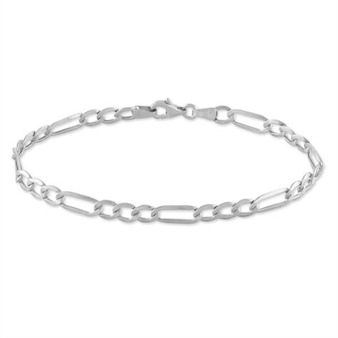 Bracelet Or Blanc Maille Alternée 1/3 - Bracelets chaîne Femme | Histoire d’Or