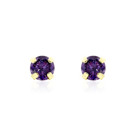Boucles D'oreilles Puces Or Jaune Oxyde De Zirconium - Clous d'oreilles Femme | Histoire d’Or