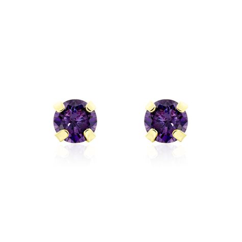 Boucles D'oreilles Puces Or Jaune Oxyde De Zirconium - Clous d'oreilles Femme | Histoire d’Or