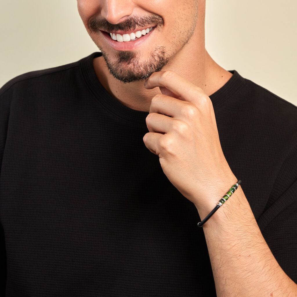 Bracelet Jourdan Caoutchouc Noir - Bracelets Homme | Histoire d’Or