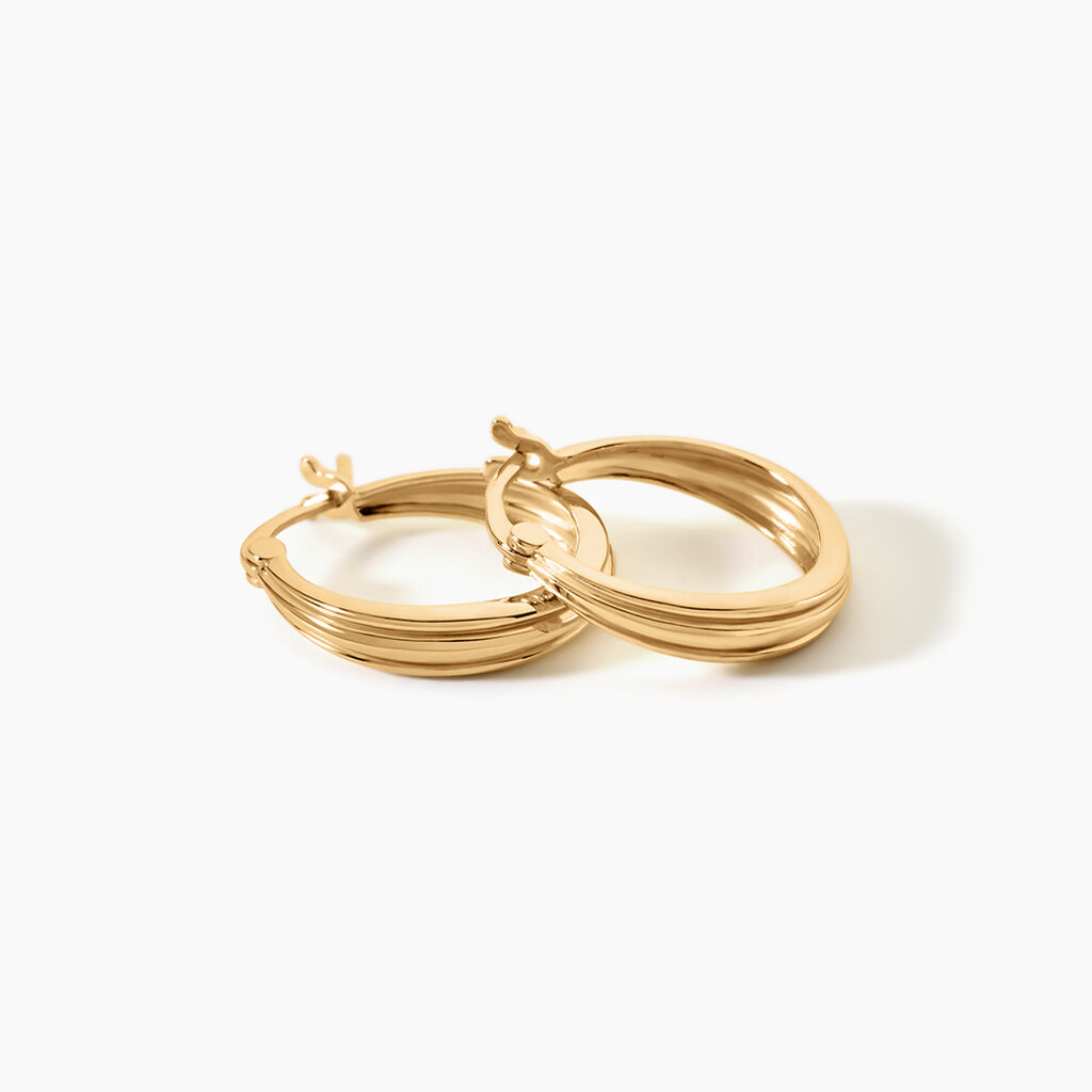 Cr&eacute;oles Beauregard Argent Dor&eacute; A L'Or 750/1000 - Boucles d'oreilles cr&eacute;oles Femme | Histoire d&rsquo;Or