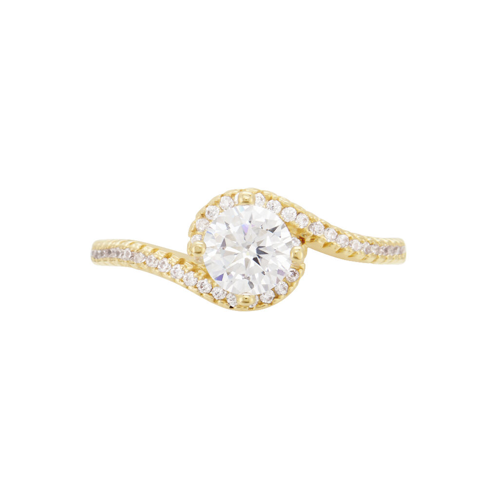 Bague Joisse Plaqué Or Oxyde De Zirconium - Bagues solitaires Femme | Histoire d’Or