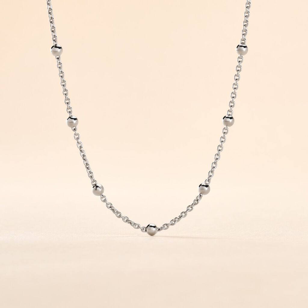 Collier Elea Argent Blanc - Bijoux sans pierre Femme | Histoire d&rsquo;Or
