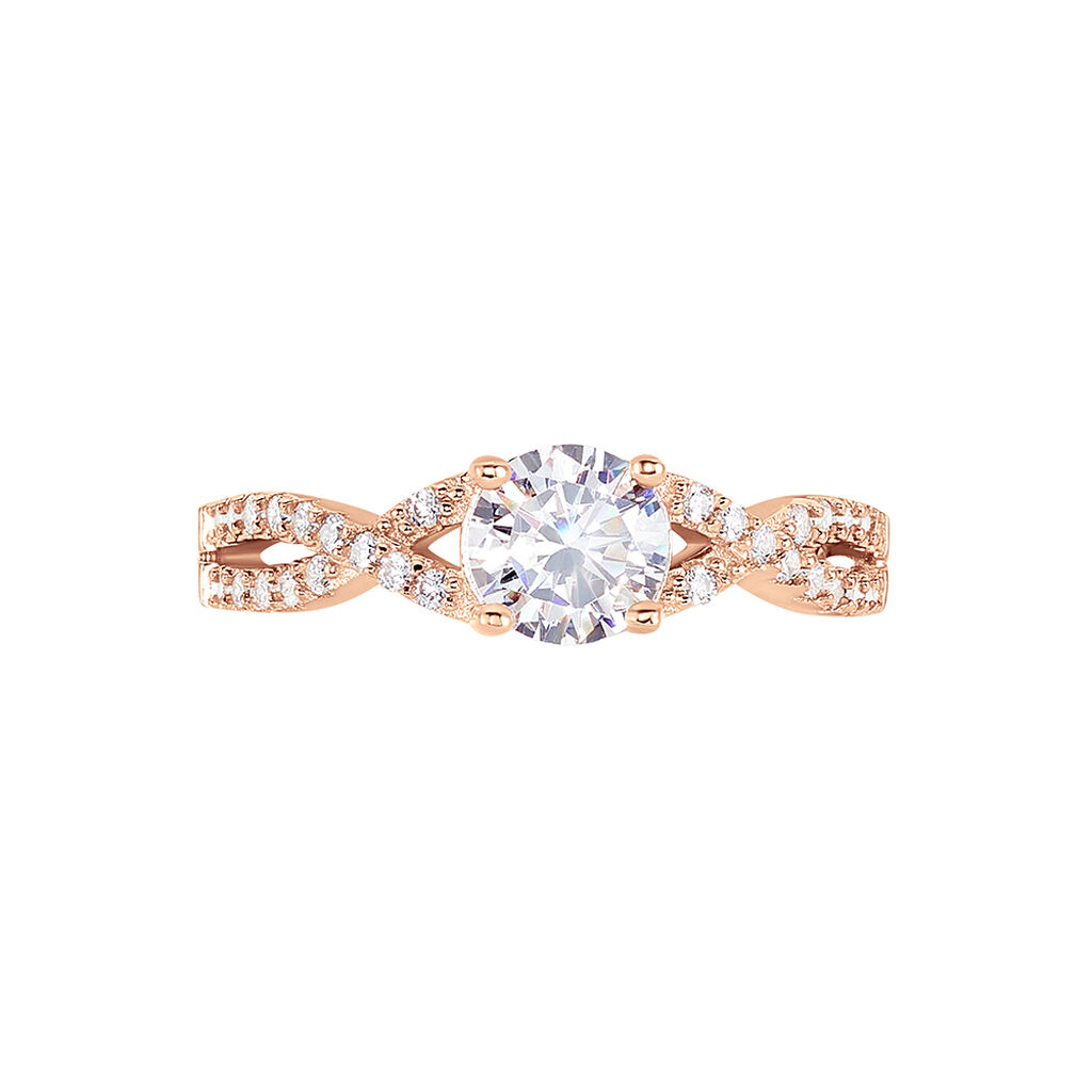 Bague Karin Argent Rose Oxyde De Zirconium - Bagues solitaires Femme | Histoire d’Or