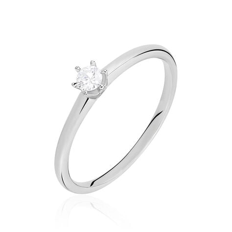 Bague Solitaire Mai-li Or Blanc Diamant - Bagues solitaires Femme | Histoire d’Or