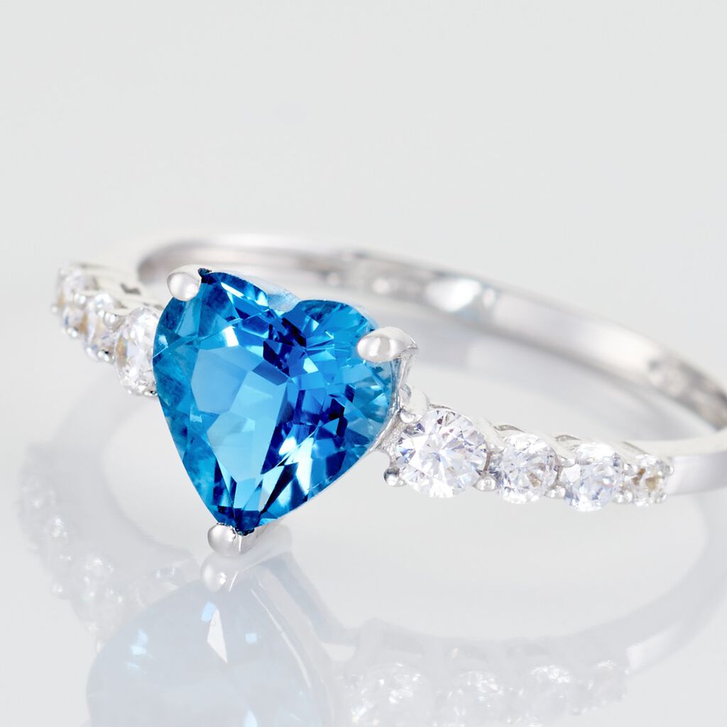 Bague Or Blanc Fany Topaze Oxydes De Zirconium - Bagues solitaires Femme | Histoire d’Or