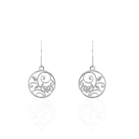 Boucles D'oreilles Pendantes Hita Argent Blanc - Boucles d'oreilles fantaisie Femme | Histoire d’Or