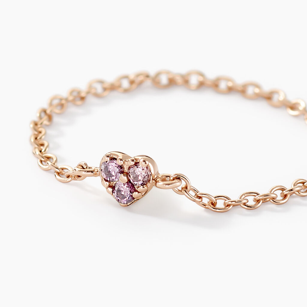 Bague Myhalf Argent Rose Oxyde De Zirconium - Bagues avec pierre Femme | Histoire d&rsquo;Or