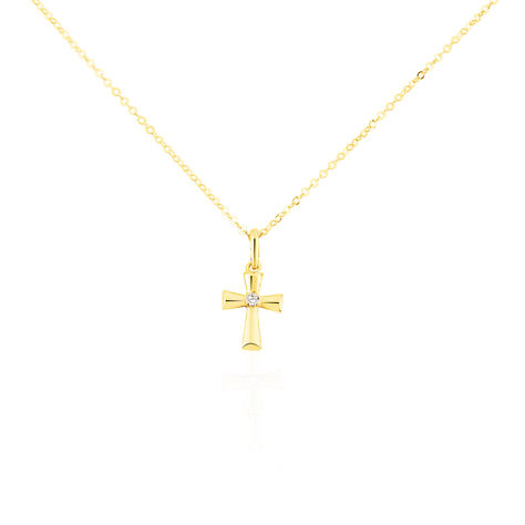 Collier Cobeia Or Jaune Oxyde De Zirconium - Colliers Croix Femme | Histoire d’Or