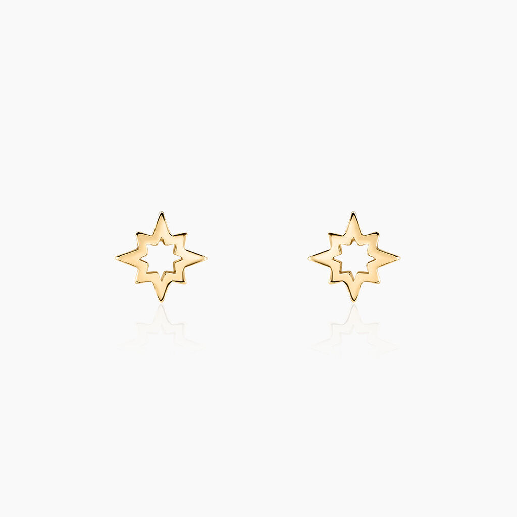 Boucles D'oreilles Puces Asdis Plaque Or Jaune - Boucles d'oreilles fantaisie Femme | Histoire d’Or