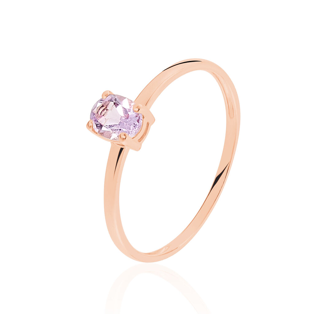 Bague Lily Or Rose Amethyste - Bagues solitaires Femme | Histoire d&rsquo;Or