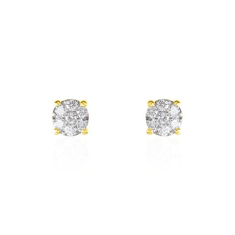 Boucles D'oreilles Puces Charlene Or Jaune Diamant Synthetique - Clous d'oreilles Femme | Histoire d’Or
