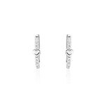 Creoles Argent Blanc Deep In Love Oxyde De Zirconium - Boucles d'oreilles cr&eacute;oles Femme | Histoire d&rsquo;Or