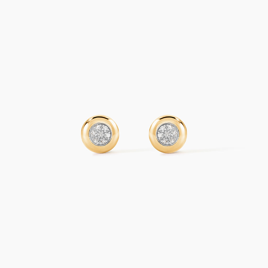 Boucles D'oreilles Puces Laurissa Or Jaune Diamant - Boucles d'oreilles pierres pr&eacute;cieuses Femme | Histoire d&rsquo;Or