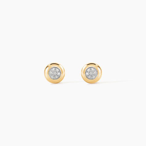 Boucles D'oreilles Puces Laurissa Or Jaune Diamant - Boucles d'oreilles pierres pr&eacute;cieuses Femme | Histoire d&rsquo;Or