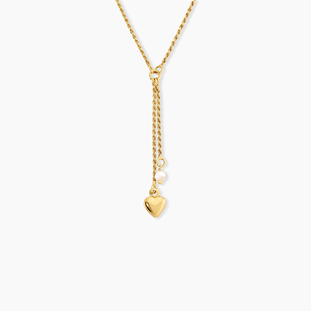 Collier No&euml;lla Argent Dor&eacute; A L'Or 750/1000 Perle D'Imitation - F&ecirc;te des m&egrave;res Femme | Histoire d&rsquo;Or