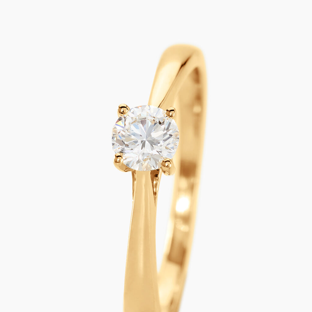 Bague Solitaire Fiona Or Jaune Diamant Synthetique - Bagues solitaires Femme | Histoire d’Or