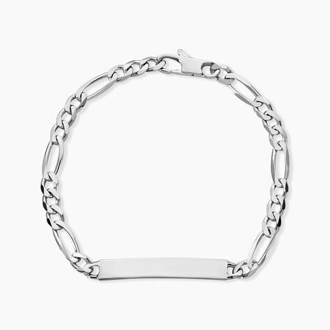 Bracelet Identit&eacute; Vivian Argent Blanc - Gourmettes Femme | Histoire d&rsquo;Or