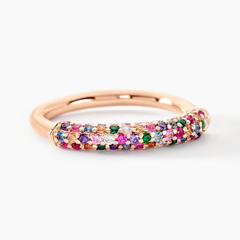 Bague Urban Call Argent Rose Pierre De Synthese Oxyde De Zirconium - Bagues avec pierre Femme | Histoire d’Or