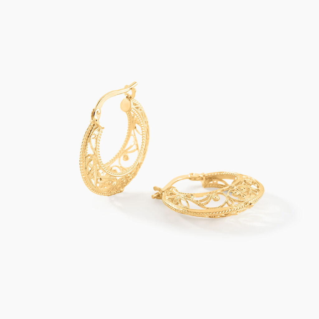 Cr&eacute;oles Florinda Or Jaune - Boucles d'oreilles cr&eacute;oles Femme | Histoire d&rsquo;Or