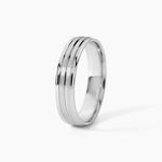 Alliance Basile Ruban Plat Or Blanc - Alliances Unisex | Histoire d&rsquo;Or