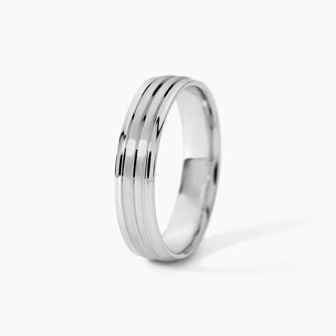 Alliance Basile Ruban Plat Or Blanc - Alliances Unisex | Histoire d&rsquo;Or
