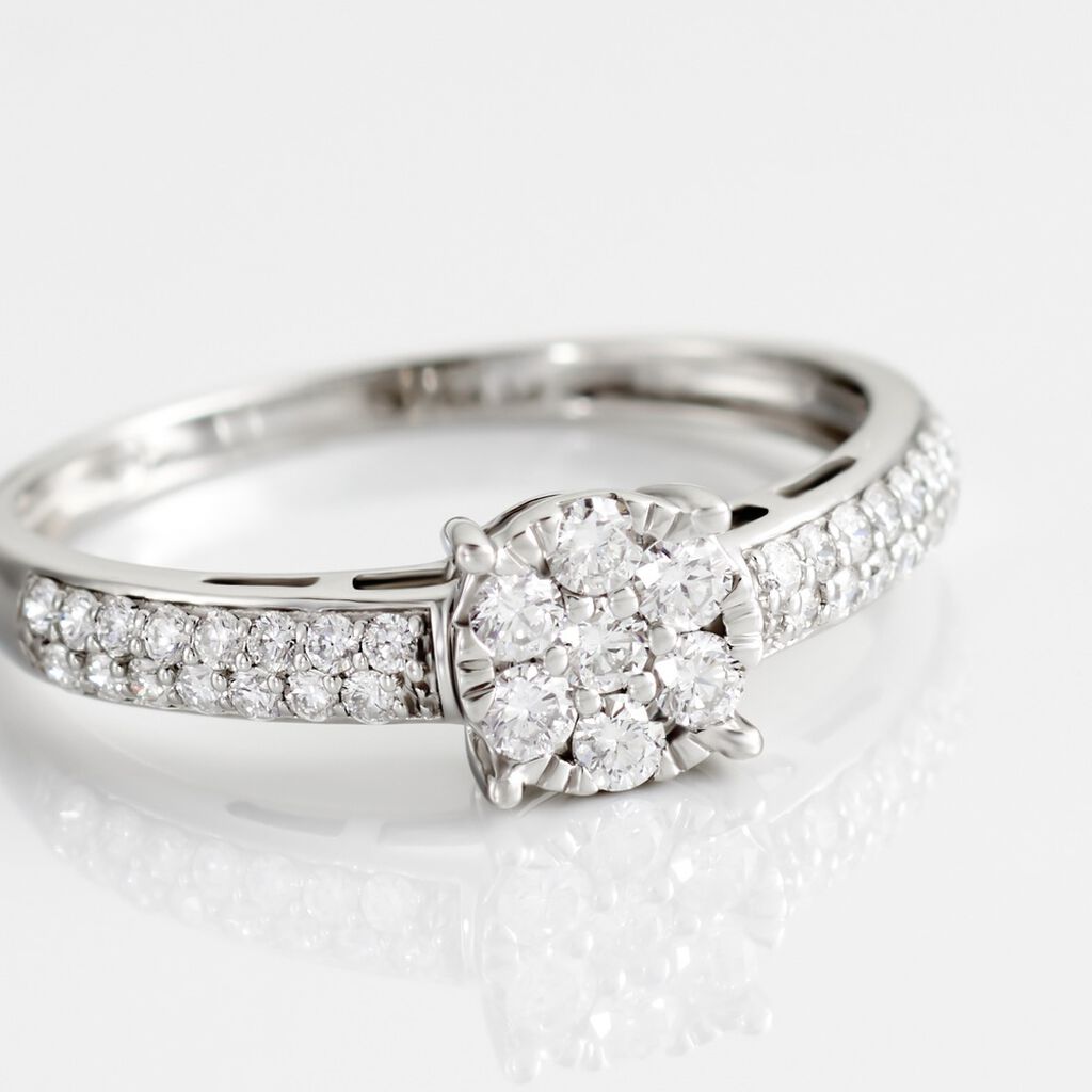 Bague Julia Platine Blanc Diamant - Bagues avec pierre Femme | Histoire d’Or