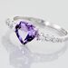 Bague Or Blanc Fany Améthyste Oxydes De Zirconium - Bagues solitaires Femme | Histoire d’Or
