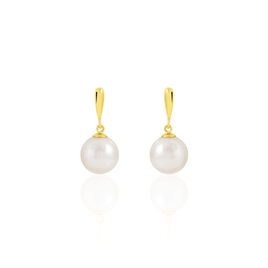 Boucles D'oreilles Pendantes Sibylle Or Jaune Perle De Culture - Boucles d'oreilles pendantes Femme | Histoire d’Or