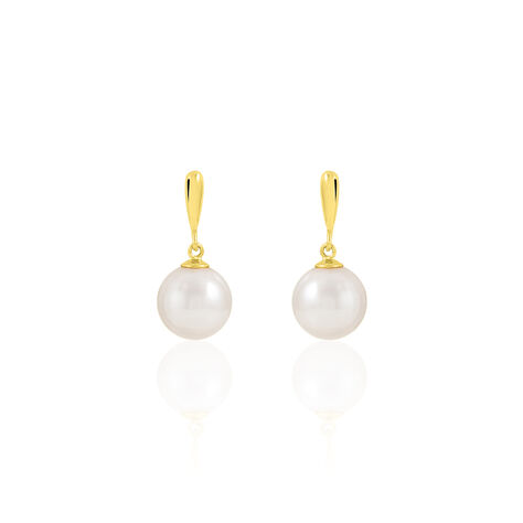 Boucles D'oreilles Pendantes Sibylle Or Jaune Perle De Culture - Boucles d'oreilles pendantes Femme | Histoire d’Or
