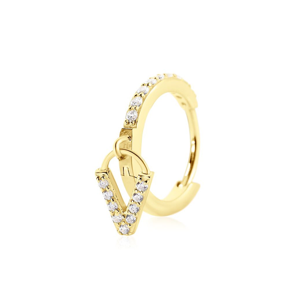 Cr&eacute;ole Unitaire L&eacute;ria Or Jaune Oxydes De Zirconium - Boucles d'oreilles cr&eacute;oles Femme | Histoire d&rsquo;Or