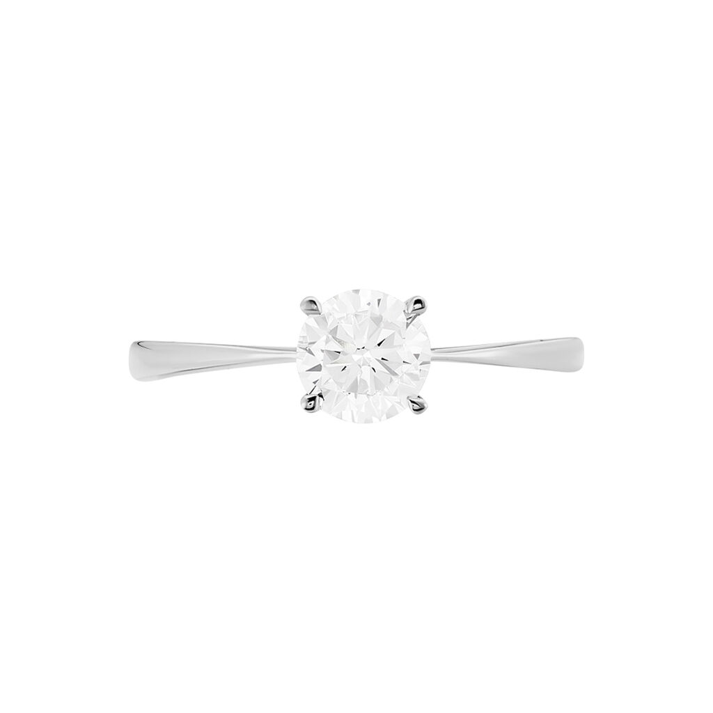 Bague Solitaire Abriel Or Blanc Oxyde De Zirconium - Bagues solitaires Femme | Histoire d’Or