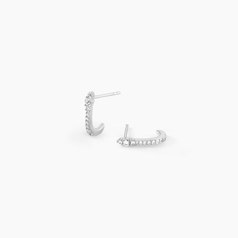 Cr&eacute;oles Magma Argent Blanc Oxyde De Zirconium - Boucles d'oreilles cr&eacute;oles Femme | Histoire d&rsquo;Or