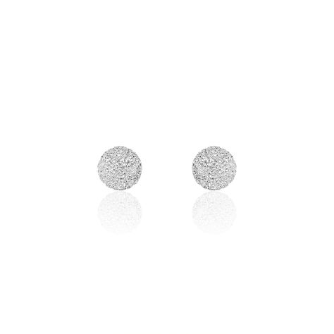 Boucles D'oreilles Puces Ayana Argent Blanc - Boucles d'oreilles fantaisie Femme | Histoire d’Or