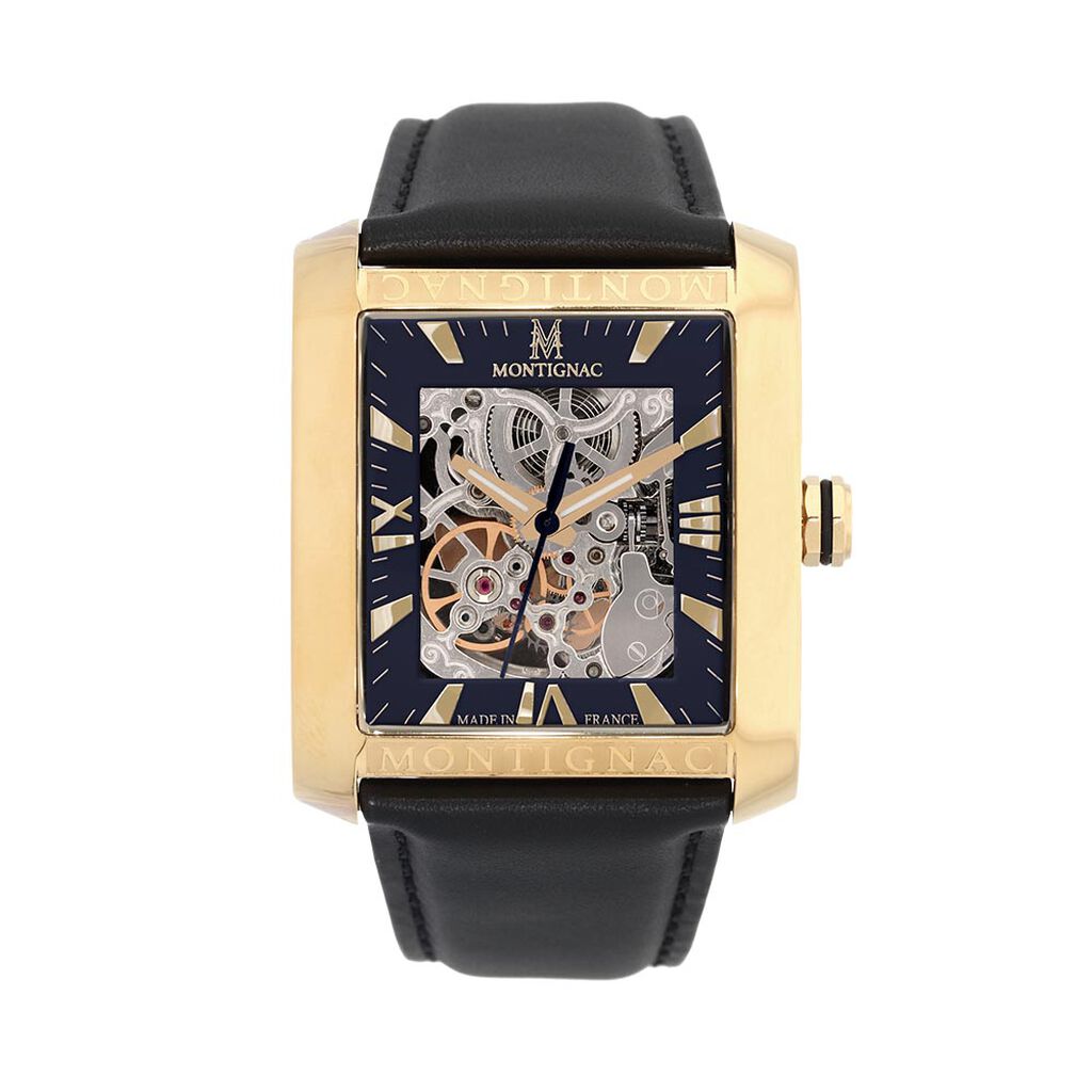 Montre Montignac Square Automatique Noir - Montres Homme | Histoire d&rsquo;Or