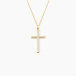 Pendentif Casey Croix Or Bicolore - Pendentifs Bapt&ecirc;me Famille | Histoire d&rsquo;Or