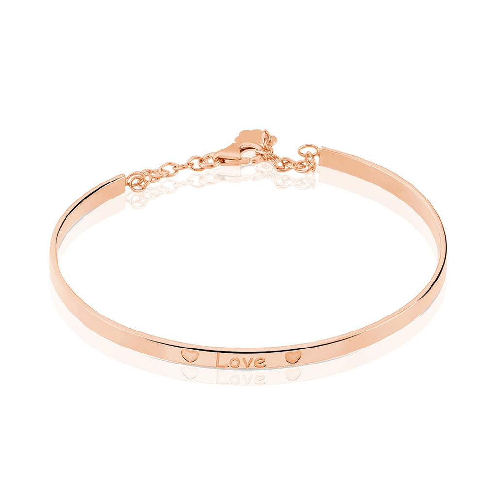 Bracelet Jonc Dreaming Argent Rose - Bracelets Coeur Femme | Histoire d’Or