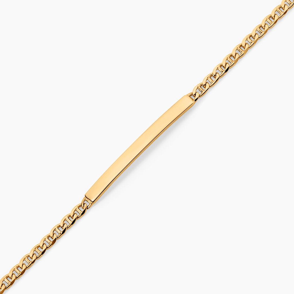 Bracelet Identit&eacute;e Danny Argent Dor&eacute; A L'Or 750/1000 - Gourmettes Homme | Histoire d&rsquo;Or