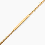 Bracelet Identit&eacute;e Danny Argent Dor&eacute; A L'Or 750/1000 - Gourmettes Homme | Histoire d&rsquo;Or