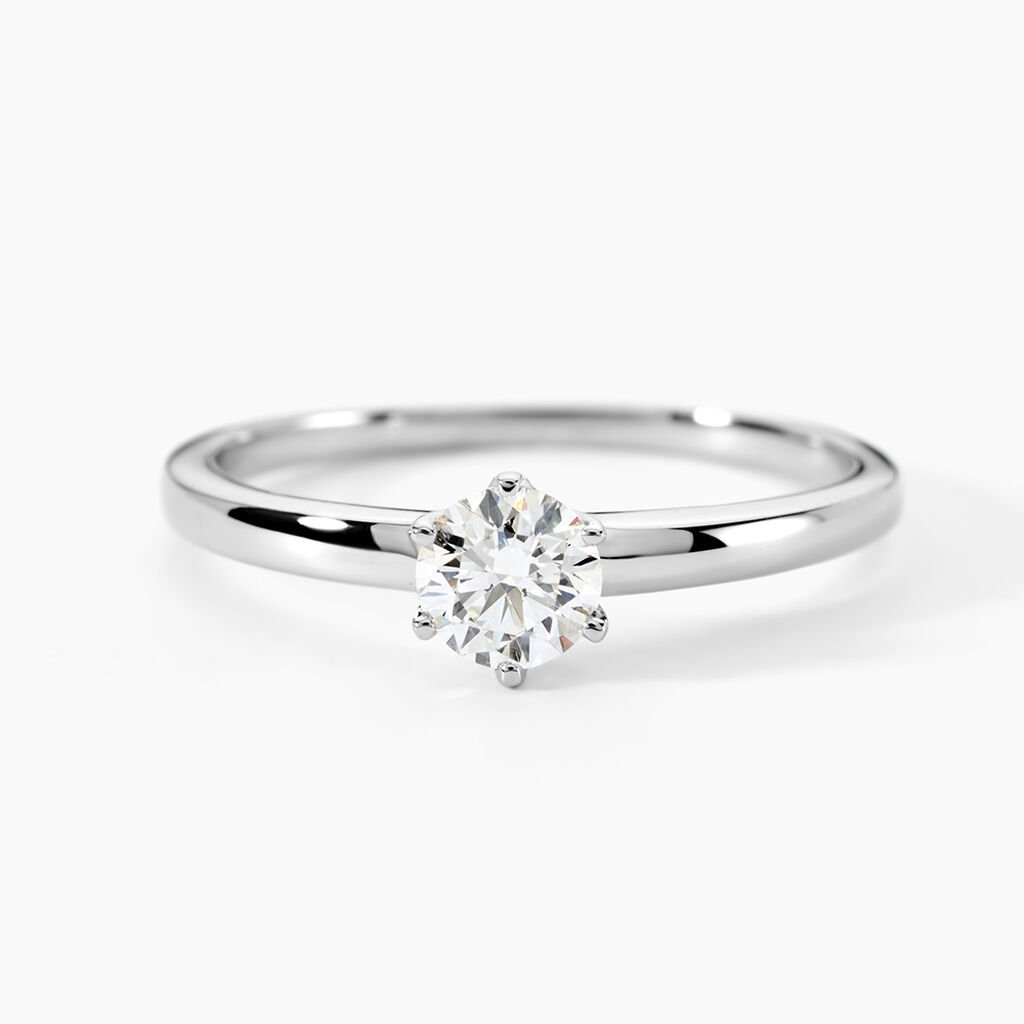 Bague Solitaire Natalia Pl Platine Blanc Diamant - Bagues solitaires Femme | Histoire d’Or