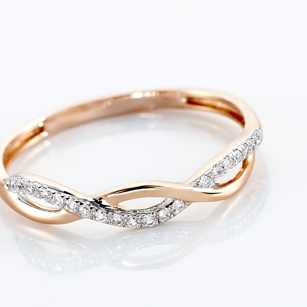 Bague Alizee Or Rose Diamant - Bagues avec pierre Femme | Histoire d’Or