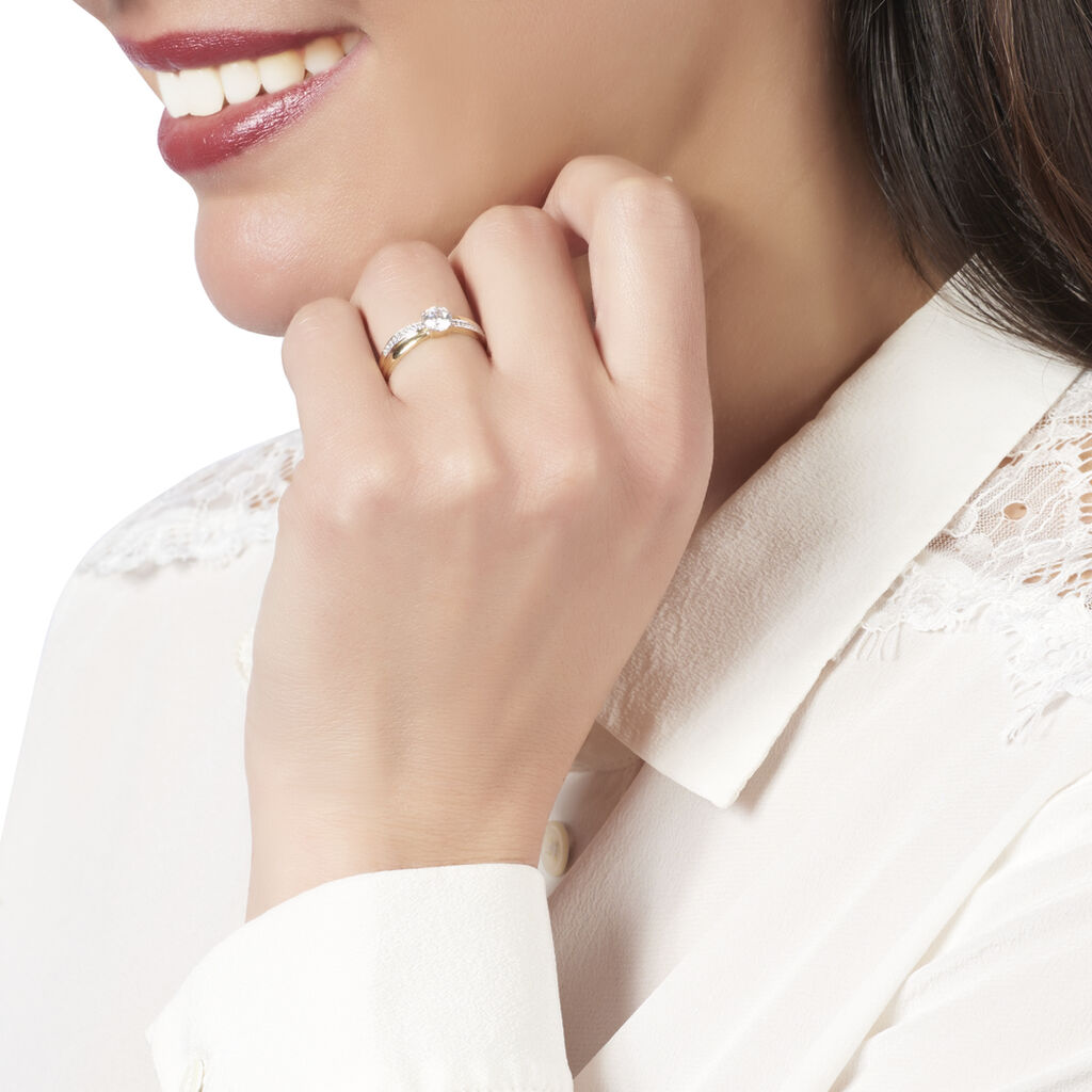Bague Solitaire Raska Or Jaune Oxyde De Zirconium - Bagues solitaires Femme | Histoire d’Or