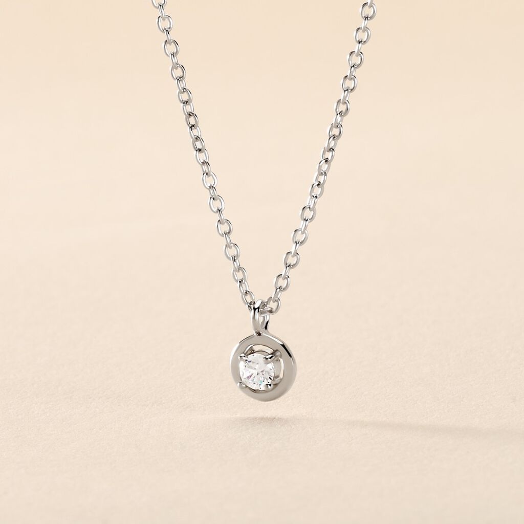 Collier Argent Laureto Oxydes De Zirconium - Colliers fantaisie Femme | Histoire d&rsquo;Or