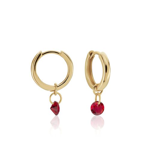 Créoles Plaqué Or Pauw Pampilles Oxydes De Zirconium - Boucles d'oreilles créoles Femme | Histoire d’Or