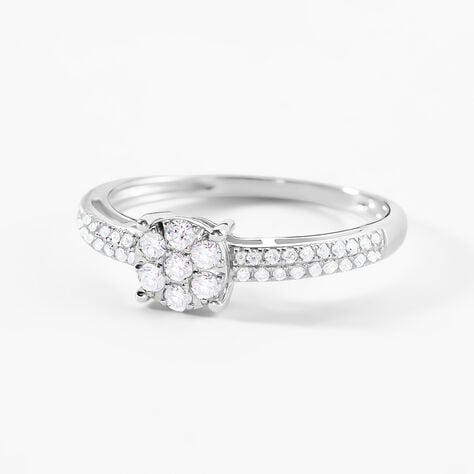 Bague Julia Ld Platine Blanc Diamant Synthétique - Bagues avec pierre Femme | Histoire d’Or