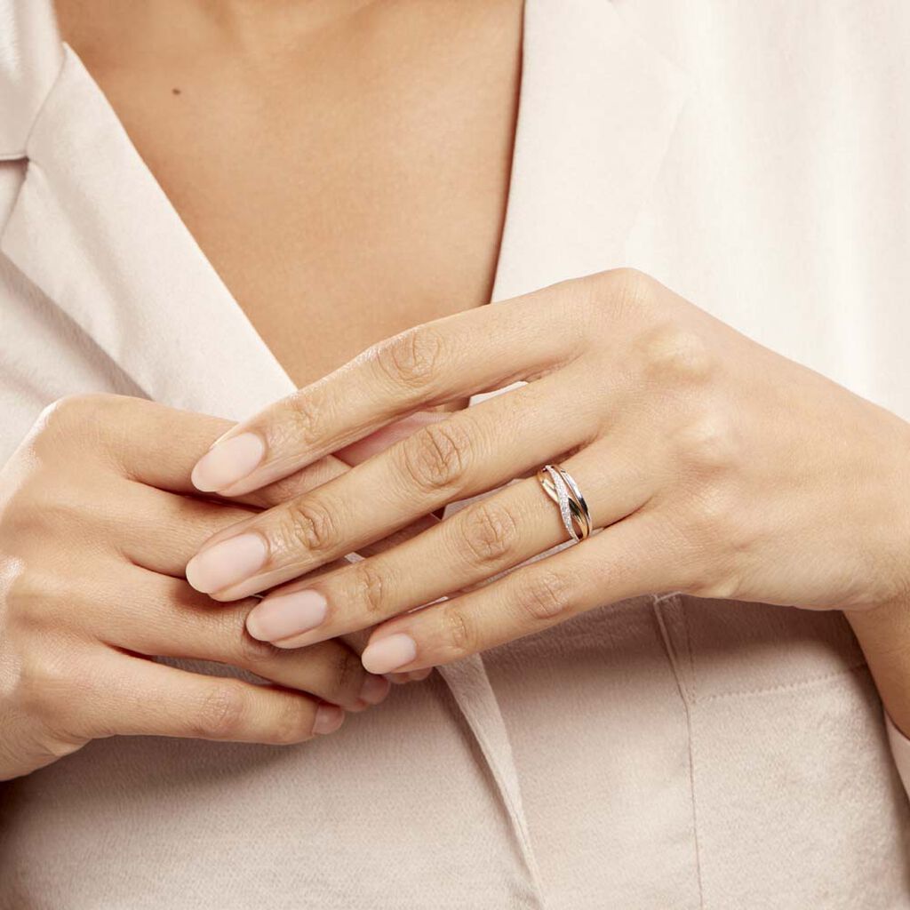 Bague Nene Or Bicolore Diamant - Bagues avec pierre Femme | Histoire d’Or