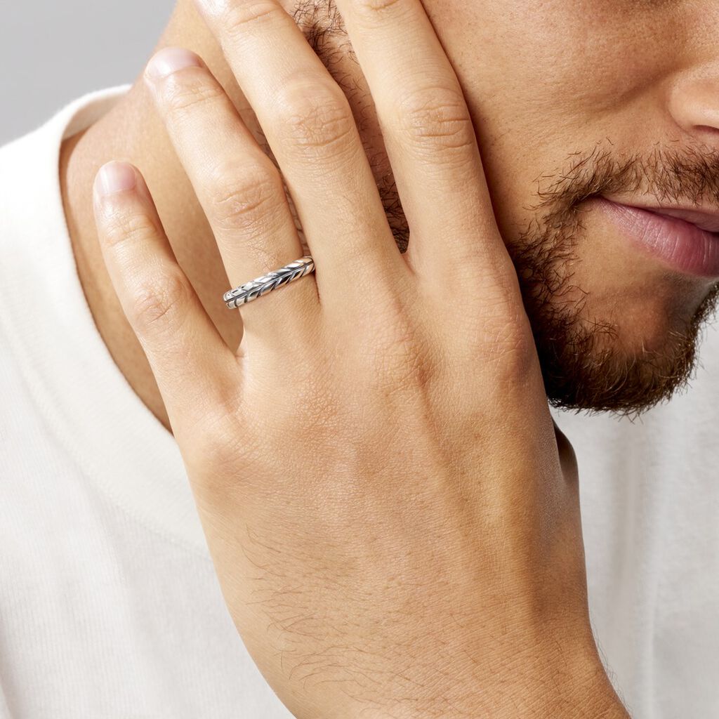 Bague Denys Argent Blanc - Bagues Homme | Histoire d’Or