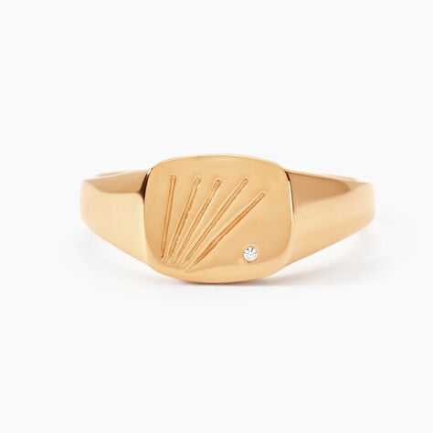 Chevali&egrave;re Plaqu&eacute; Or Khepri Oxyde De Zirconium - Bagues solitaires Homme | Histoire d&rsquo;Or
