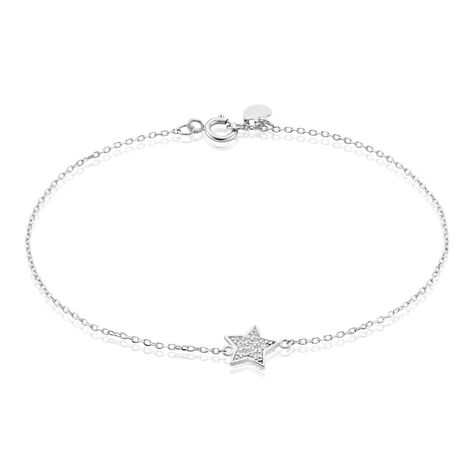 Bracelet Or Blanc Priscilliano Oxydes De Zirconium - Bracelets Femme | Histoire d’Or