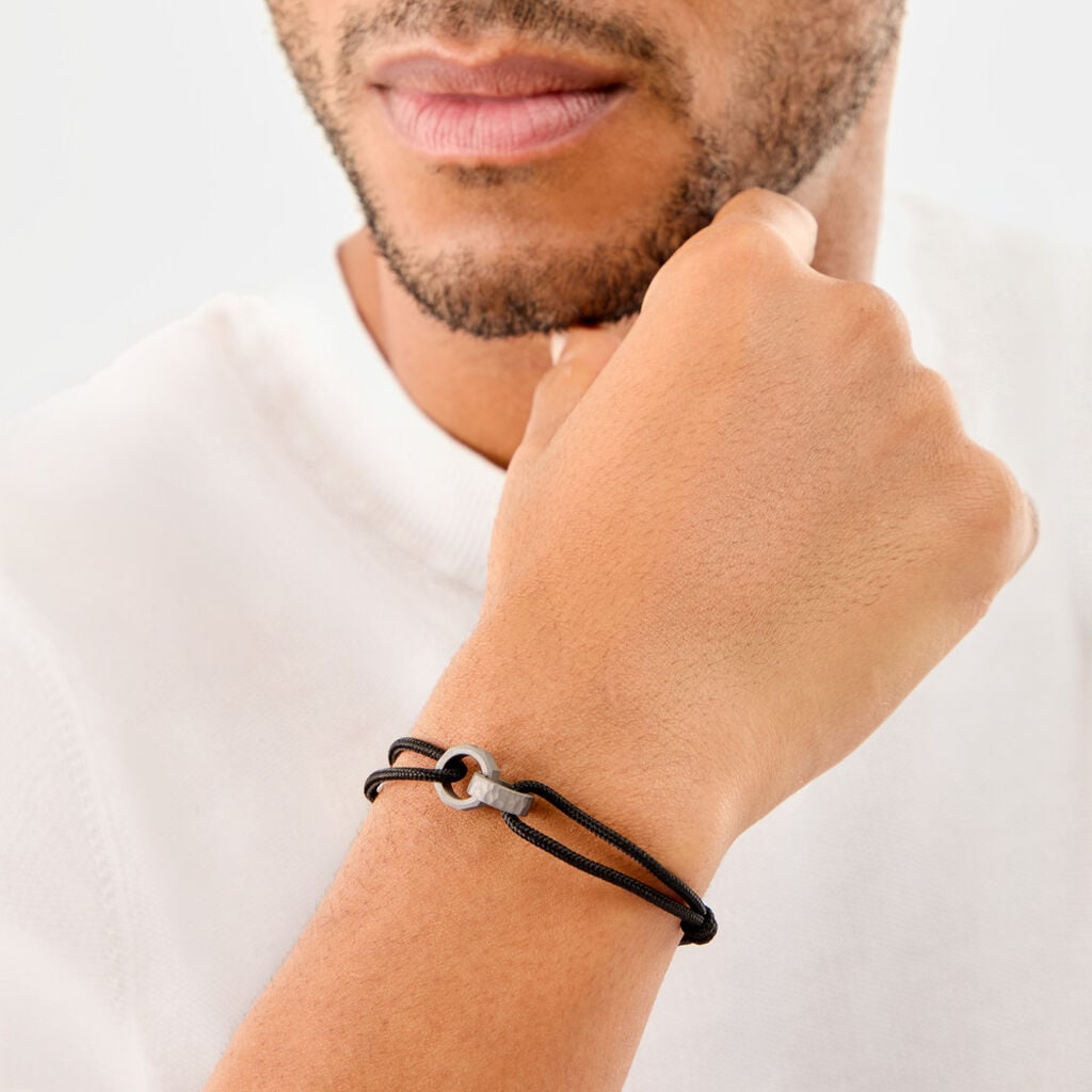 Bracelet Titane Gris Diamant - Bracelets Coulissants Homme | Histoire d&rsquo;Or